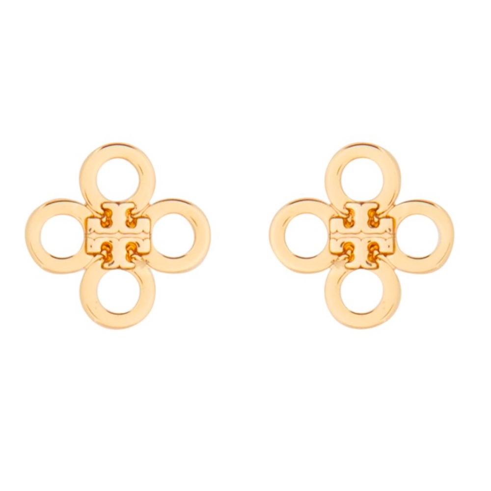 Tory Burch Gold Clover Stud Earrings